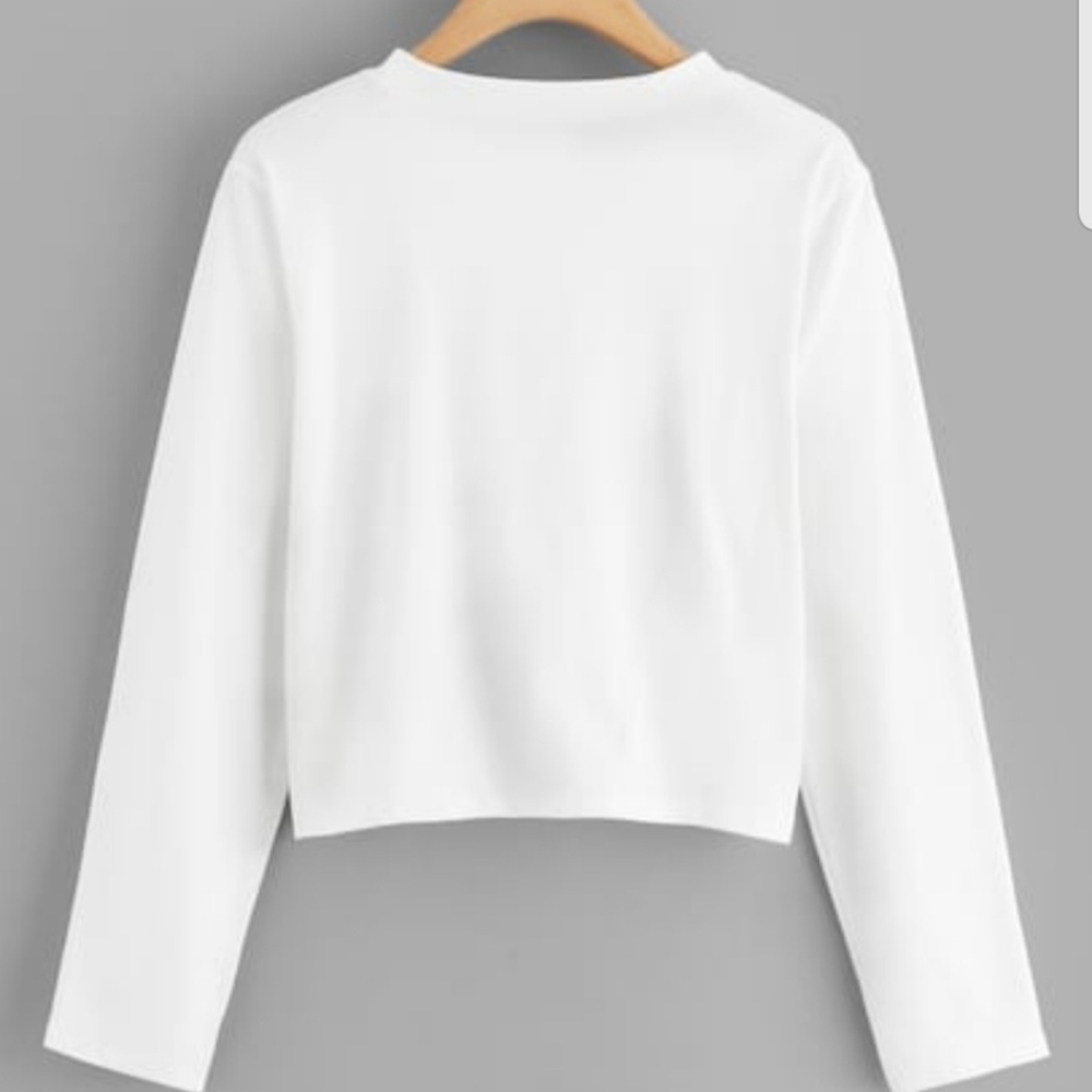LOGO CROP TOP LONG SLEEVE CROP TOP - Picture 2 of 4